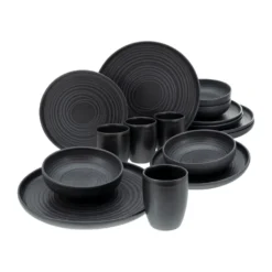 CreaTable 23860 Kombiservice Uno Für 4 Personen, Steinzeug, Schwarz (1 Set, 16-teilig) -kaufland verkäufe 01da68474a60104472e058643999d157