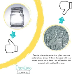 6 X Creative Home Gläser Mit Bügelverschluss | 1 Liter | Einmachgläser Drahtbügel-glas Aufbewahrungsgläser Mit Gummiring Und Deckel | 8 Wiederverwendbare Aufkleber + 1 Anti-Staub-Kreide -kaufland verkäufe 03340cc0c58001321acf073a22baeb17