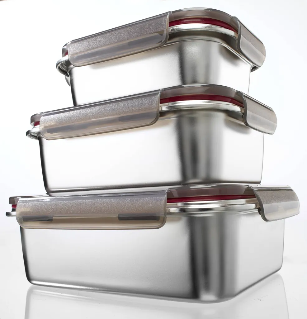 Steuber Edelstahl Frischhaltedose 3er Set, luftdichter Klickdeckel, backofengeeignet Steuber Edelstahl Frischhaltedose 3er Set, Luftdichter Klickdeckel, Backofengeeignet -kaufland verkäufe 078334cb136253949af04e51e7fd6c17