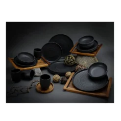 CreaTable 23860 Kombiservice Uno Für 4 Personen, Steinzeug, Schwarz (1 Set, 16-teilig) -kaufland verkäufe 085675312b420ed6e7a4fa771742c28a