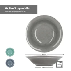 24tlg Geschirrset Jive 6Pers Kaffeebecher Suppenteller Kuchenteller Speiseteller Porzellan Bunt -kaufland verkäufe 0a81cba9f1692b3021444fb3f4ec4c8e