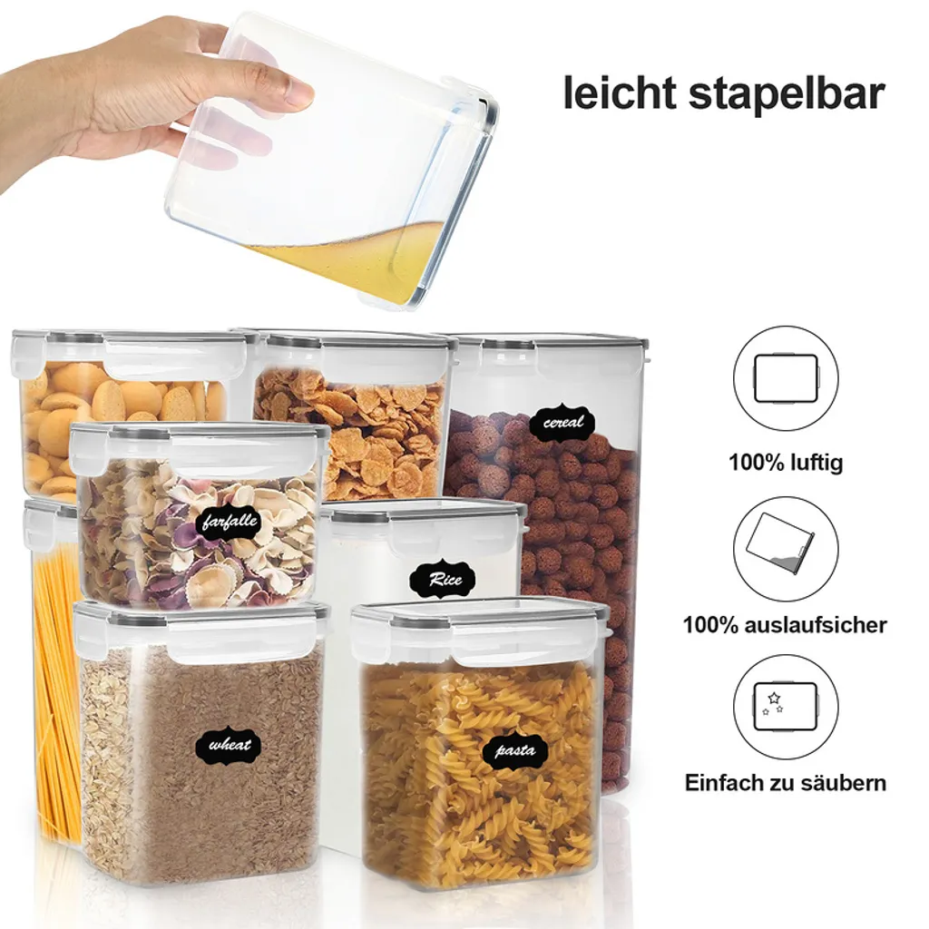 EINFEBEN 8er Set vorratsdosen Müsli Behälter Mehl Nudel Schüttdose Pasta Lebensmittel EINFEBEN 8er Set Vorratsdosen Müsli Behälter Mehl Nudel Schüttdose Pasta Lebensmittel -kaufland verkäufe 0ae48ef5686c98887b3f951b43124810
