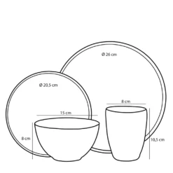 Mica Decorations Tabo Service Set Für 4 Personen - Keramik - Grau -kaufland verkäufe 0c41a2402304b15577295790298ac206