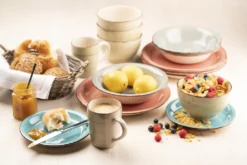 Mäser 931492 Lumaca Frühstück-Service Für 6 Personen Im Vintage Look, Handbemalte Keramik, Steingut, Rauchblau, 18-teilig (1 Set) -kaufland verkäufe 0c90eac395b5d9d244a952e996f061b3