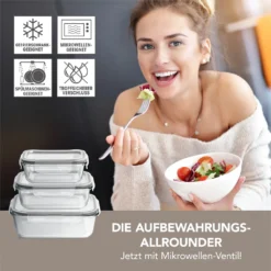 GOURMETmaxx Glas-Frischhaltedosen Klick-it Mit Mikrowellen-Ventil - 6-teilig - Grau -kaufland verkäufe 14ac0c5cf07648d23f4ea052c73ed90c