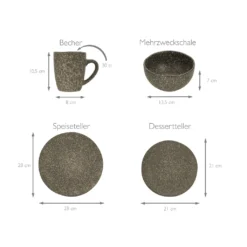 CreaTable 23770 Kombiservice Granit Für 4 Personen, Steinzeug (1 Set, 16-teilig) -kaufland verkäufe 14e1fc290e65b1e49e3286d7707e106d