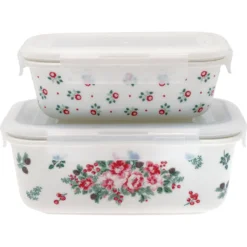 Greengate Dosen CHARLINE Weiß Mit Deckel 2er Set Vorratsdosen Aufbewahrungsdosen