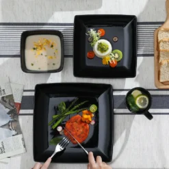 Vancasso Tafelservice »SOHO« 16-tlg. Porzellan Teller Set, Kombiservice Tafelset Mit Kaffeetassen, Müslischalen, Schwarz -kaufland verkäufe 21eea0eac9aad11fbe8ac1d0229aadbe