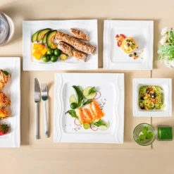 MALACASA, Serie Mario, Cremeweiß Porzellan Tafelservice 28 Tlg. Set Geschirrset Kombiservice Mit Dessertteller, Speiseteller, Suppenteller, Müslischalen, Servierplatte, Salz- Und Pfefferdosen -kaufland verkäufe 229ec8b73e99d7cae22f123b928cc063