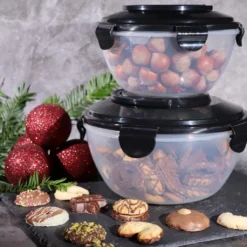 PLENTYFY Vorratsdosen 8 Teilig - Vorratsdosen Set Rund Mit Deckel Vorratsbehälter - Schwarz Luftdicht & Auslaufsicher Vorratsgläser Set Salatschüssel Mit Tragegriff 7 PLENTYFY Vorratsdosen 8 Teilig - Vorratsdosen Set Rund Mit Deckel Vorratsbehälter - Schwarz Luftdicht & Auslaufsicher Vorratsgläser Set Salatschüssel Mit Tragegriff -kaufland verkäufe 24160631d82c1d7505a4dd852933471f