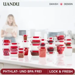 Uandu Lock & Fresh 5er Vorratsdosen Set, Frischhaltedosen Mit Deckel Für Lebensmittel, Mikrowellen-, Und Gefriergeeignet, Vorratsdosen Mit Deckel, Meal Prep Boxen, Aufbewahrungsbox Küche - Rot 5 Uandu Lock & Fresh 5er Vorratsdosen Set, Frischhaltedosen Mit Deckel Für Lebensmittel, Mikrowellen-, Und Gefriergeeignet, Vorratsdosen Mit Deckel, Meal Prep Boxen, Aufbewahrungsbox Küche - Rot -kaufland verkäufe 27593adda61277f25b01fa24df0e22f7