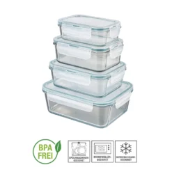 GOURMETmaxx Glas-Frischhaltedosen Klick-it 8-tlg. Frischhaltedosen 4er Set Glas Klick-It Gefrierdosen Lunchbox Brotdose Mikrowelle -kaufland verkäufe 2ccea53c81ba156179bb7297a9f5abcd