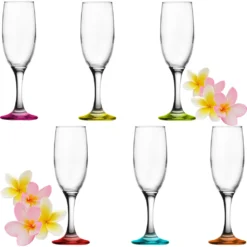 Sektgläser Bunt Aus Glas 150ml (max.190ml) Set 6-Teilig Champagnergläser Prosecco Gläser