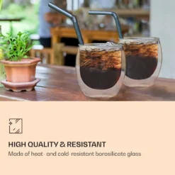 DUOS 6X 410ml Jumbo Doppelwandige Thermo-Gläser + 6X Edelstahl-LÖFFEL, Für Latte Macchiato, Cocktails, Vorspeisen By Feelino -kaufland verkäufe 302b02e48be9638bb4bcefd7ecb36b11