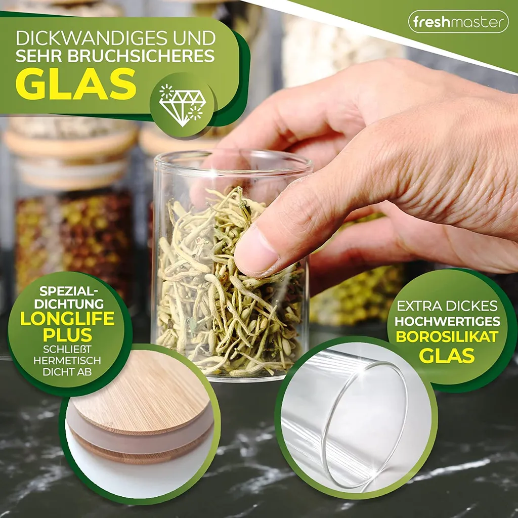 freshmaster Gewürzgläser Set Aufbewahrung Gewürze I 12x 100ml Vorratsdosen Glas mit LongLife+ Dichtung und bruchsicherem Borosilikat Glas I Glasbehälter mit Deckel Gläser Gewürze Set spice jars Freshmaster Gewürzgläser Set Aufbewahrung Gewürze I 12x 100ml Vorratsdosen Glas Mit LongLife+ Dichtung Und Bruchsicherem Borosilikat Glas I Glasbehälter Mit Deckel Gläser Gewürze Set Spice Jars -kaufland verkäufe 3167e15653aaf9f67ff39ef320ed1bd2