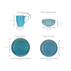 CreaTable 20157 Kombiservice Nature Collection Aqua Für 4 Personen, Steinzeug, Aqua (1 Set, 16-teilig) -kaufland verkäufe 343b6934b8cf8ef0366eb85e6d030ec6