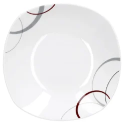 Tafelservice Palazzo 12tlg. - Weiß MitNachbildung-Kreisen In Grau Und Dunkelrot - Für 6 Personen -kaufland verkäufe 359508a836fdd14af2712d14574324ad