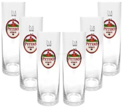 Peters Kölsch Stangen Bierglas Glas Gläser-Set - 6x Stangen 0,2l