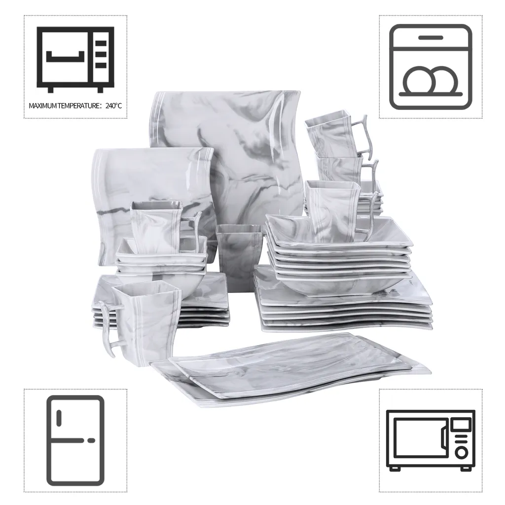 MALACASA, Serie Flora, 32 Tlg. Marmor Porzellan Geschirrset Kombiservice Tafelservice mit 6 Schalen, 6 Dessertteller, 6 Suppenteller, 6 Speiseteller, 6 Becher und 2 rechteckige Servierplatte MALACASA, Serie Flora, 32 Tlg. Marmor Porzellan Geschirrset Kombiservice Tafelservice Mit 6 Schalen, 6 Dessertteller, 6 Suppenteller, 6 Speiseteller, 6 Becher Und 2 Rechteckige Servierplatte -kaufland verkäufe 3ec9c278c9612da885c6aa818e1e681a