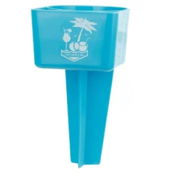 Strand Getränke Und Smartphone Halter Becher Kunststoff Grün Oder Türkis, Farbe:türkis