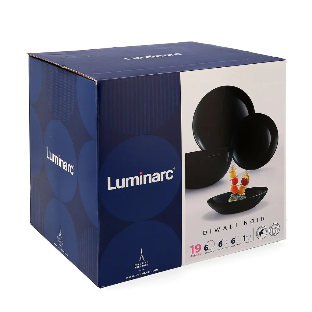 Geschirr Luminarc 9311622 Schwarz Gehärtetes Glas (19 pcs) Geschirr Luminarc 9311622 Schwarz Gehärtetes Glas (19 Pcs) -kaufland verkäufe 3f843c76f0fe06a451ce46352ad51ac7