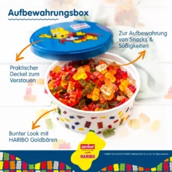 Zenker Haribo Vorratsdose Als Aufbewahrung Für Snacks Und Süßigkeiten Frischhaltedose Aus Kunststoff Mit Süßem Goldbär-Design Runde Dose Für Die Küche -kaufland verkäufe 4e3f6e6ab14d330cb5c9a5b2cc9e8af7
