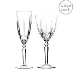 RCR Kristall Orchestra Cut Glas Weingläser Und Champagnerflöten - 290ml, 200ml - 12er Set