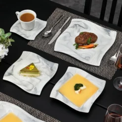 MALACASA, AMPARO 30 Tlg. Marmor Porzellan Geschirrset Kombiservice Tafelservice Mit Kaffeetassen, Unterteller, Dessertteller, Suppenteller, Speiseteller Für 6 Personen -kaufland verkäufe 543e2d8fe45e85750b1c8b7258f5d397