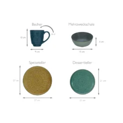 CreaTable 22561 Kombiservice Samarkand Für 4 Personen, Steinzeug, Mehrfarbig (1 Set, 16-teilig) -kaufland verkäufe 54caf5baf280c0a1293d881aae3b4cc8