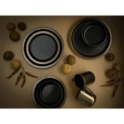 CreaTable 23592 Kombiservice Modern Industrial Für 4 Personen, Steinzeug, Schwarz/gold (1 Set, 16-teilig) -kaufland verkäufe 55b5c40a3bd0fa2636215401cd265055