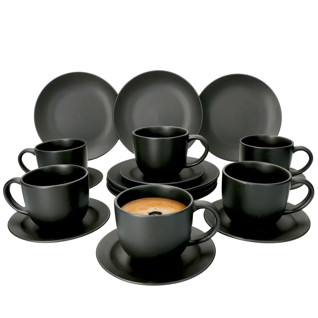 18-tlg. Kaffee-Service Lampart Nero 6 Personen I Tasse + Untertasse + Teller 18-tlg. Kaffee-Service Lampart Nero 6 Personen I Tasse + Untertasse + Teller -kaufland verkäufe 55c6d2c94e51f289ce33615a428ea18f