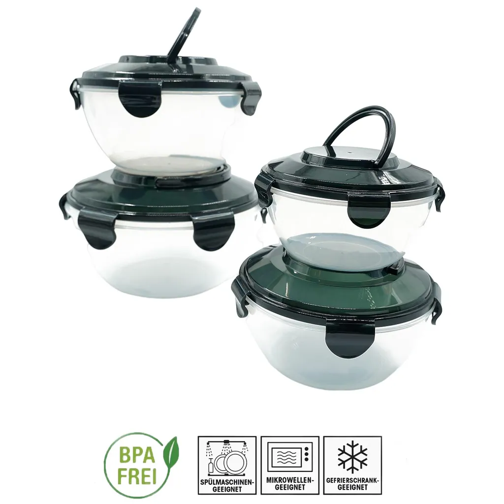 PLENTYFY Vorratsdosen 8 teilig - Vorratsdosen Set rund mit Deckel Vorratsbehälter - Schwarz Luftdicht & Auslaufsicher Vorratsgläser Set Salatschüssel mit Tragegriff PLENTYFY Vorratsdosen 8 Teilig - Vorratsdosen Set Rund Mit Deckel Vorratsbehälter - Schwarz Luftdicht & Auslaufsicher Vorratsgläser Set Salatschüssel Mit Tragegriff -kaufland verkäufe 58490b573b78380d39c6336a14f300bc