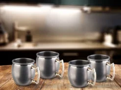 Cooles Schnaps Pinnchen 4-er Set, Stamperl Aus Edelstahl Pinneken Schnapsgläser