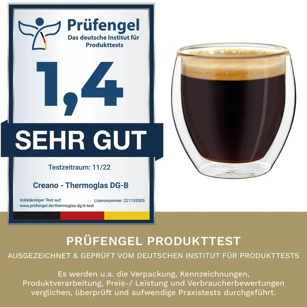 Creano doppelwandige Espresso-Gläser, 4er-Set 100ml Thermo-Gläser mit Schwebe-Effekt Creano Doppelwandige Espresso-Gläser, 4er-Set 100ml Thermo-Gläser Mit Schwebe-Effekt -kaufland verkäufe 60b5534962f8254466d484c1de88b9f1