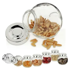 8tlg Vorratsdosenset Rosa 200 Ml Bonboniere Gewürzglas Schraubdeckel Silber Aufbewahrung Kräuter