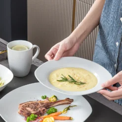 MALACASA, Serie Elisa, 100-teilig Tafelservice, Porzellan Kombiservice Mit Speiseteller, Suppenteller, Eierbecher, Kaffeetassen, Müslischalen, Dessertteller Für 12 Personen Grauweiß -kaufland verkäufe 6bfc8662e214e1957b0f41ffbd9f02b5