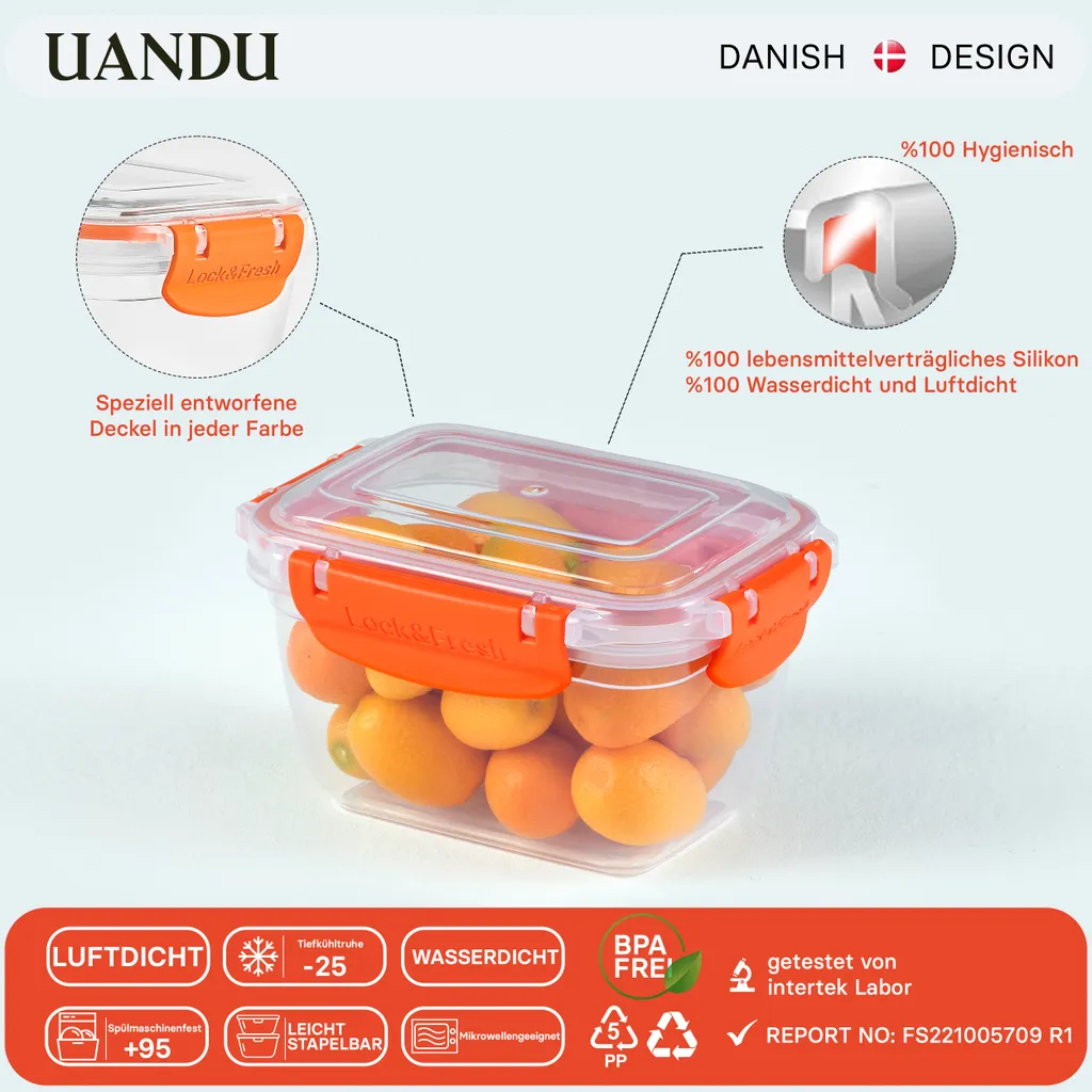 Uandu Lock & Fresh 5er Vorratsdosen set, frischhaltedosen mit deckel für lebensmittel, Mikrowellen-, und Gefriergeeignet, vorratsdosen mit deckel, meal prep boxen, aufbewahrungsbox küche - Rot Uandu Lock & Fresh 5er Vorratsdosen Set, Frischhaltedosen Mit Deckel Für Lebensmittel, Mikrowellen-, Und Gefriergeeignet, Vorratsdosen Mit Deckel, Meal Prep Boxen, Aufbewahrungsbox Küche - Rot -kaufland verkäufe 6d6b05738bc89576be6891a6b953db09