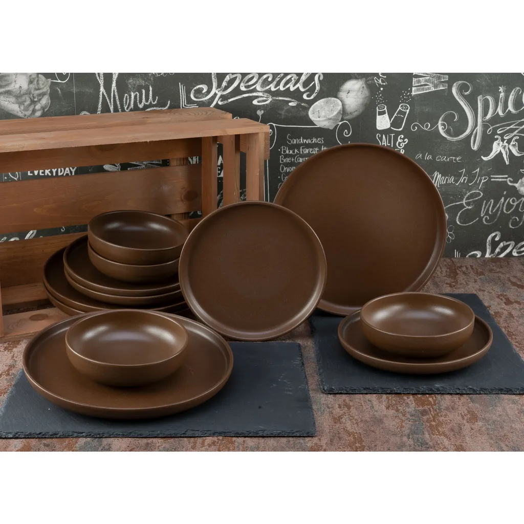 CreaTable, 23659, Serie Uno braun, Geschirrset, Teller Set 12 teilig, Farbe:Braun CreaTable, 23659, Serie Uno Braun, Geschirrset, Teller Set 12 Teilig, Farbe:Braun -kaufland verkäufe 77a980a6a8f65d352296f5e76e39682f