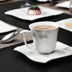 MALACASA, AMPARO 30 Tlg. Marmor Porzellan Geschirrset Kombiservice Tafelservice Mit Kaffeetassen, Unterteller, Dessertteller, Suppenteller, Speiseteller Für 6 Personen -kaufland verkäufe 7d4624080240872602d5a8add8a7164d