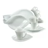 CreaTable 14742 Kombiservice Acacia Für 6 Personen + Uni, Porzellan, Oval, Weiß (1 Set, 30-teilig)
