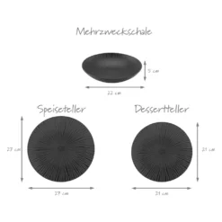 CreaTable 23211 Tafelservice Elements Collection Vesuvio Black Für 4 Personen, Steinzeug, Schwarz/grau (1 Set, 12-teilig) -kaufland verkäufe 82bdcd2b2d3e5aa0a2b833997d845193