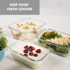 Klarstein Glaswerk Jardine III Frischhaltedosen Lunchboxen Auflaufform Mikrowellengeschirr , 640, 1040, 1520 Ml , 3 Stück , Borosilikatglas , Geeignet Für Backofen, Gefrierfach, Mikrowelle , Spülmaschinenfest , 100 % Dicht Mit Scharnierverschluss , Bruchsicher , Hitze- Und Kältebeständig , -kaufland verkäufe 864ad374762df7b1b113a210a412701b