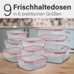 Classbach® Glas-Frischhaltedosen Mit Deckel, 9er-Vorratsdosen-Set/Vorratsgläser, Geeignet Für Mikrowelle, Spülmaschine Und Gefrierfach, Meal Prep Boxen Aus Glas, Perfekte Aufbewahrungsbox Küche -kaufland verkäufe 87fdf3d7c184766f74fb7982e425e840