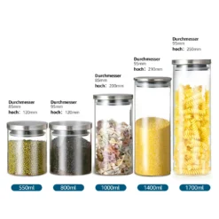 CMYBABEE Vorratsdose Glas 1400ML, Höhe 21 Cm, Vorratsglas Mit Deckel, Kaffeebohnen Behälter, Müslidose, Frischhaltedose Mit Große Einfüllöffnung (M, 1 Stück) -kaufland verkäufe 8c2aba048c153f8b23bd0dd252f7ceb7