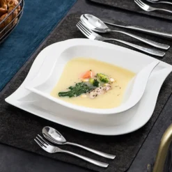 MALACASA, Serie Elvira, 60 Tlg. Cremeweiß Porzellan Geschirrset Kombiservice Tafelservice Mit Tassen, Untertassen, Dessertteller, Suppenteller Und Flachteller Für 12 Person -kaufland verkäufe 8d373d3f788009d7518d3f9c59856e8c