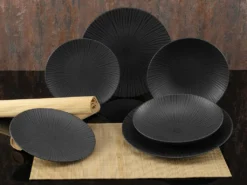 CreaTable 23211 Tafelservice Elements Collection Vesuvio Black Für 4 Personen, Steinzeug, Schwarz/grau (1 Set, 12-teilig) -kaufland verkäufe 8df7e9a1d2930c487d6964ed565fb73f
