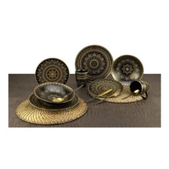 CreaTable 23588 Tafelservice Mandala Für 4 Personen, Steinzeug, Schwarz/gold (1 Set, 12-teilig) -kaufland verkäufe 9ae3a3412e5d7c36b714f440cbaa8748
