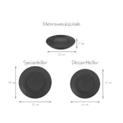 CreaTable 23205 Tafelservice Elements Collection Lava Stone Für 4 Personen, Steinzeug, Schwarz/grau (1 Set, 12-teilig) -kaufland verkäufe 9cd03d2386782eef0c507d070dae9c0c
