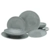 CreaTable 33068 Tafelservice Sofia Für 4 Personen, Porzellan, Grau (1 Set, 12-teilig)