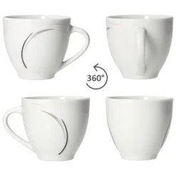 Van Well 18tlg. Kaffee-Service Home Für 6 Personen I 6x Tasse 180ml, 6x Untertasse + 6x Kuchenteller I Porzellan-Geschirr Mit Streifen In Grau, Schwarz & Creme I Kaffeepott, Dessert-Teller -kaufland verkäufe 9d0242c16a7ce12d1c903bb9532f36e9